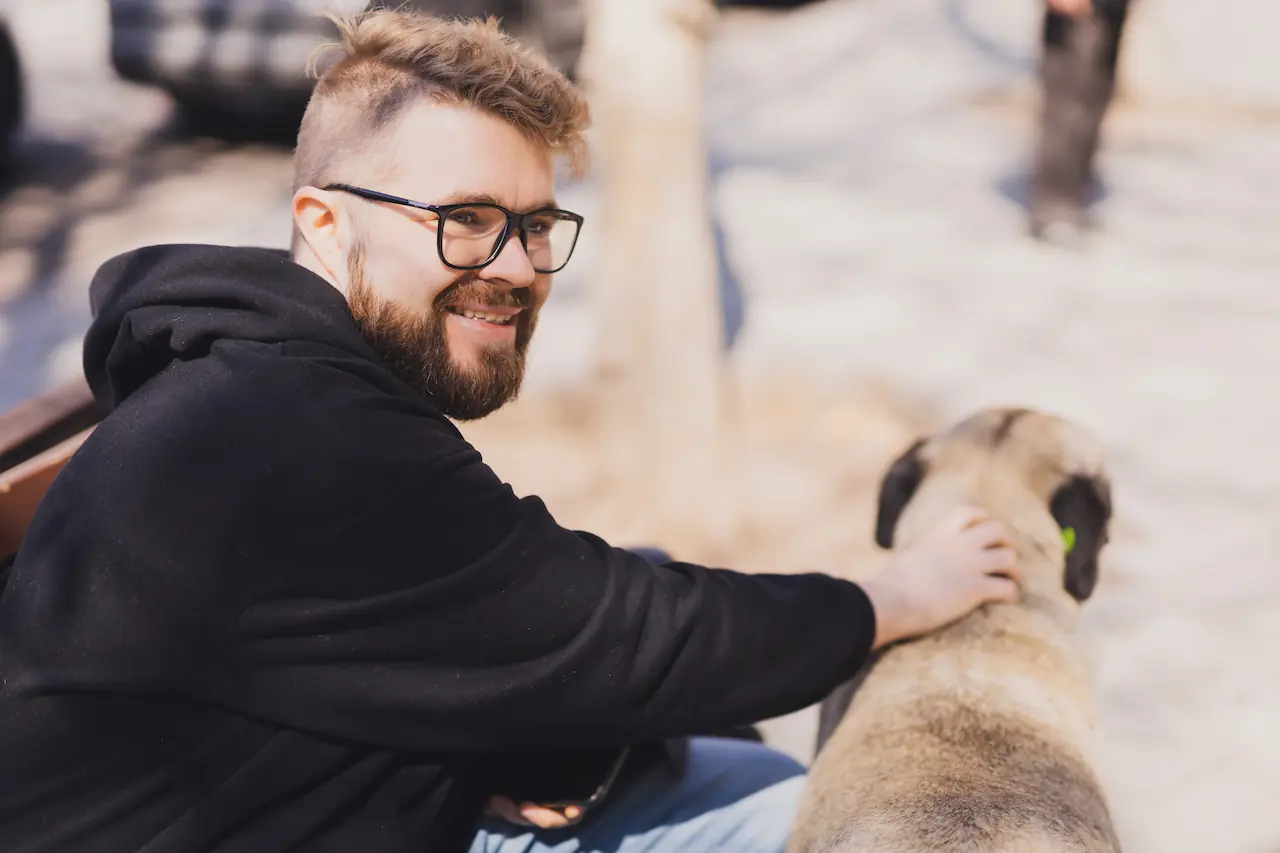 Man and his support animal